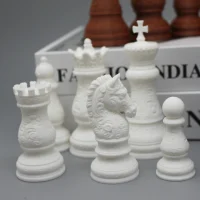 Chess Pieces with Relief Carving