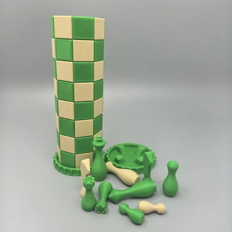 A Box, A World; Two Colors, Two Realms | Portable Cylinder Chess Set