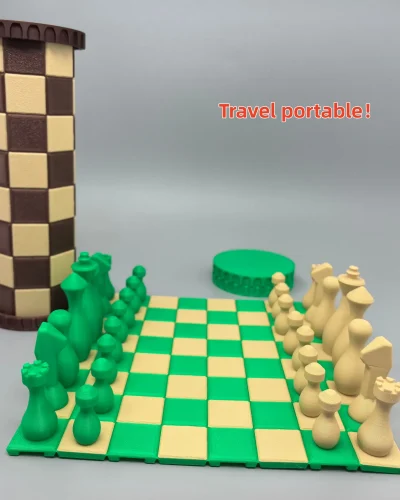 A Box, A World; Two Colors, Two Realms | Portable Cylinder Chess Set