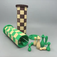 A Box, A World; Two Colors, Two Realms | Portable Cylinder Chess Set