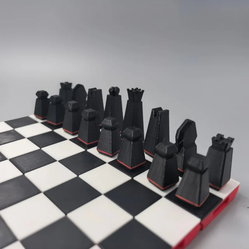 A Dual Chess Set, Two Games in One | Geometric Aesthetic 2-in-1 Game Set