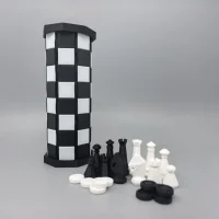 A Dual Chess Set, Two Games in One | Geometric Aesthetic 2-in-1 Game Set