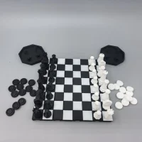 A Dual Chess Set, Two Games in One | Geometric Aesthetic 2-in-1 Game Set