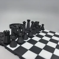 A Dual Chess Set, Two Games in One | Geometric Aesthetic 2-in-1 Game Set