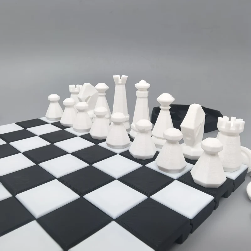 A Dual Chess Set, Two Games in One | Geometric Aesthetic 2-in-1 Game Set
