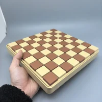 3D Printed One-Piece Chess Set｜A Geometric Dialogue Between Russet and Beige