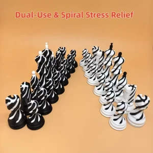 Spiral Decompression Chess | A Dual-Functional Tabletop Art Piece