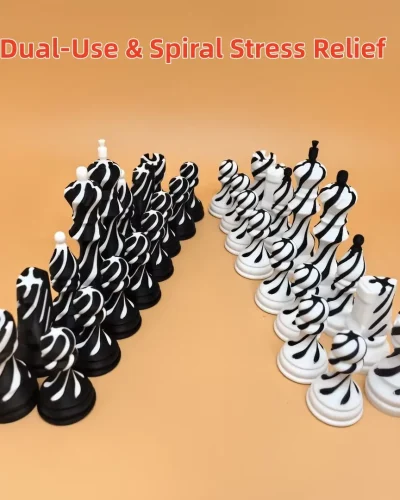Spiral Decompression Chess | A Dual-Functional Tabletop Art Piece