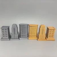 City Skyline | 3D Printed Gold and Silver Chess Set