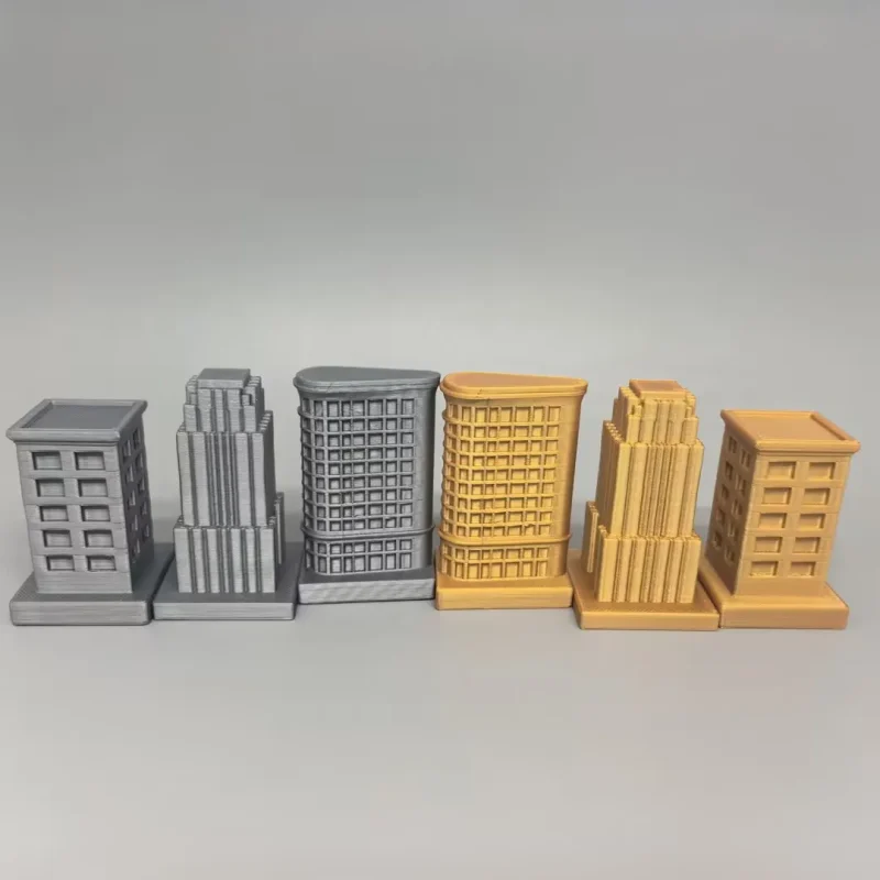 City Skyline | 3D Printed Gold and Silver Chess Set