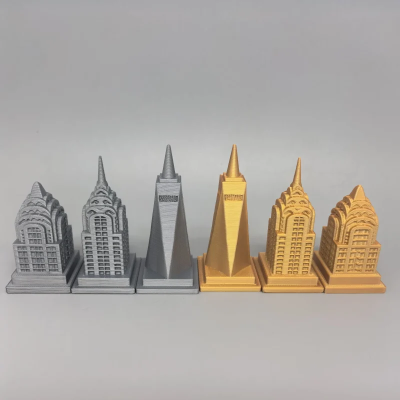 City Skyline | 3D Printed Gold and Silver Chess Set
